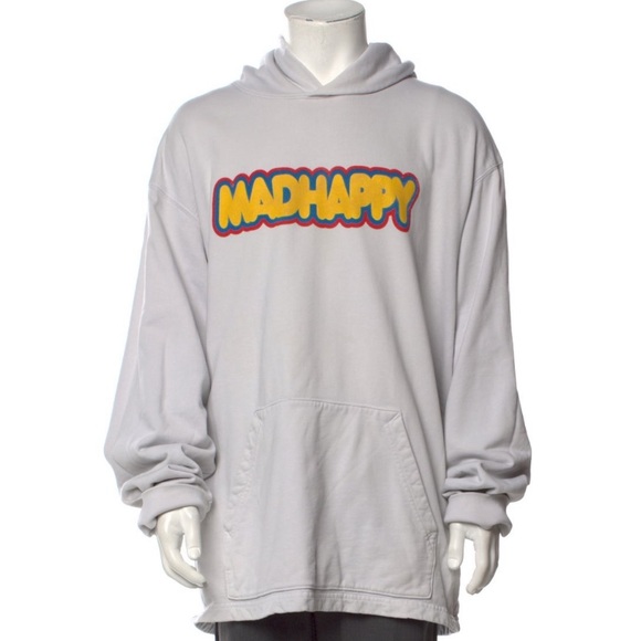 MADHAPPYGray Hoodie with Colorful Logo Sz XXL